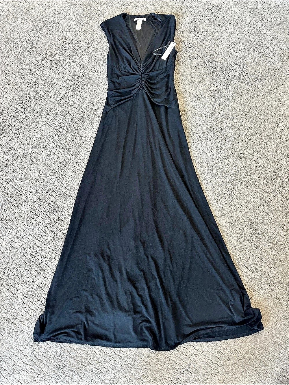 Laundry Ruched Maxi Dress in Black